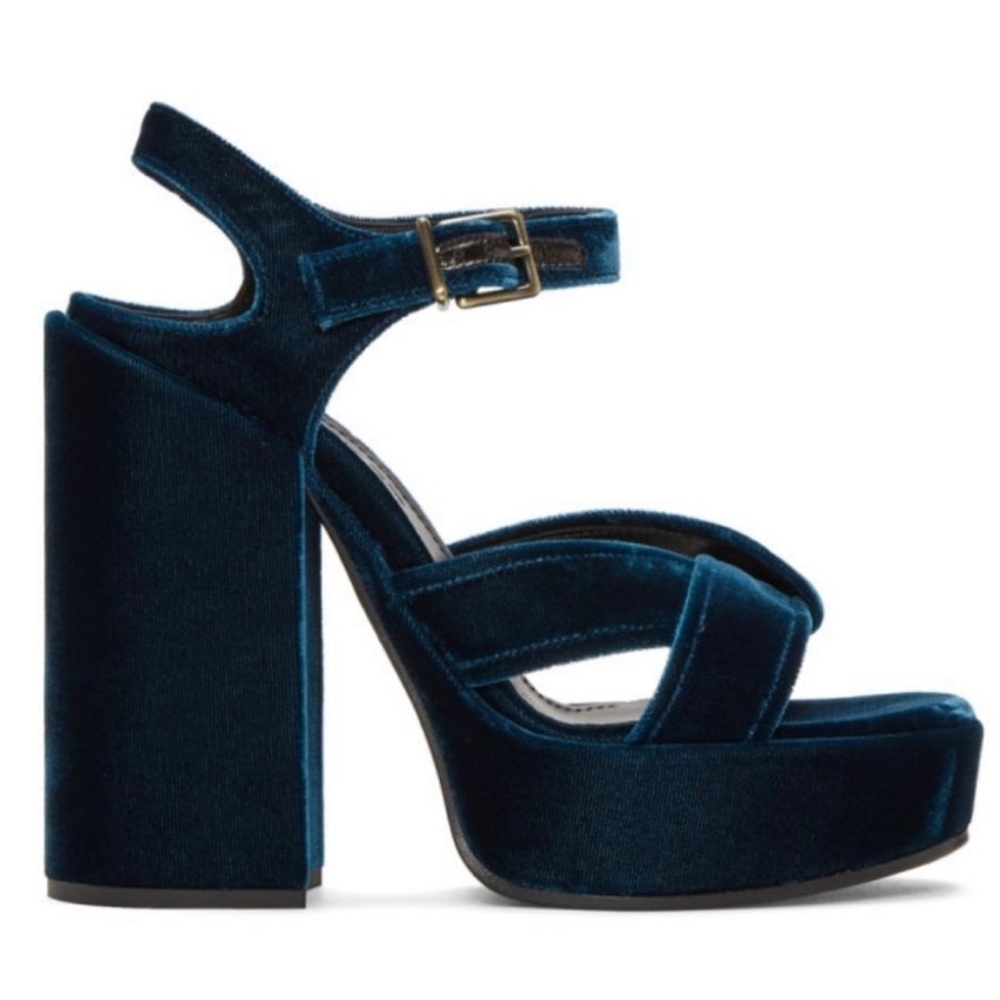 Jil Sander Blue Velvet Helter Sandals